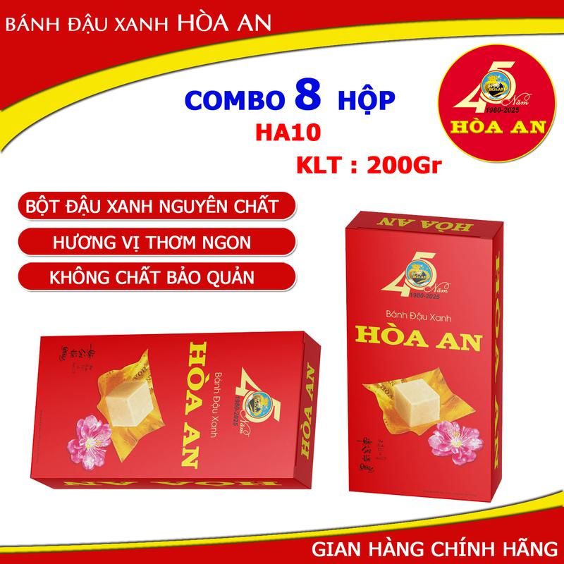  Combo 8 Hộp Bánh Đậu Xanh Hòa An 200gram   Date mới chính hãng   Ăn Vặt Snack Food Cake Thức Ăn 