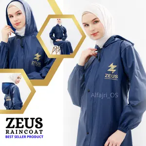 Jas Hujan Gamis Wanita Muslimah Sepeda Motor Tebal Bahan PVC 0,25 Tahan Air Anti Rembes