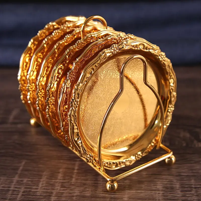 Piring Dessert Hias Saji/Golden Fruit Plate Piring Buah Dessert Emas Gold