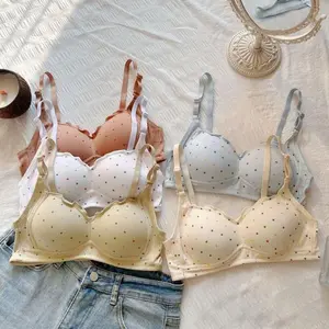 Pinky BR2122 Bralette Bra BH Polkadot Santai Tanpa Kawat Desain Korean Style Seamless Wanita Tipis Kemben
