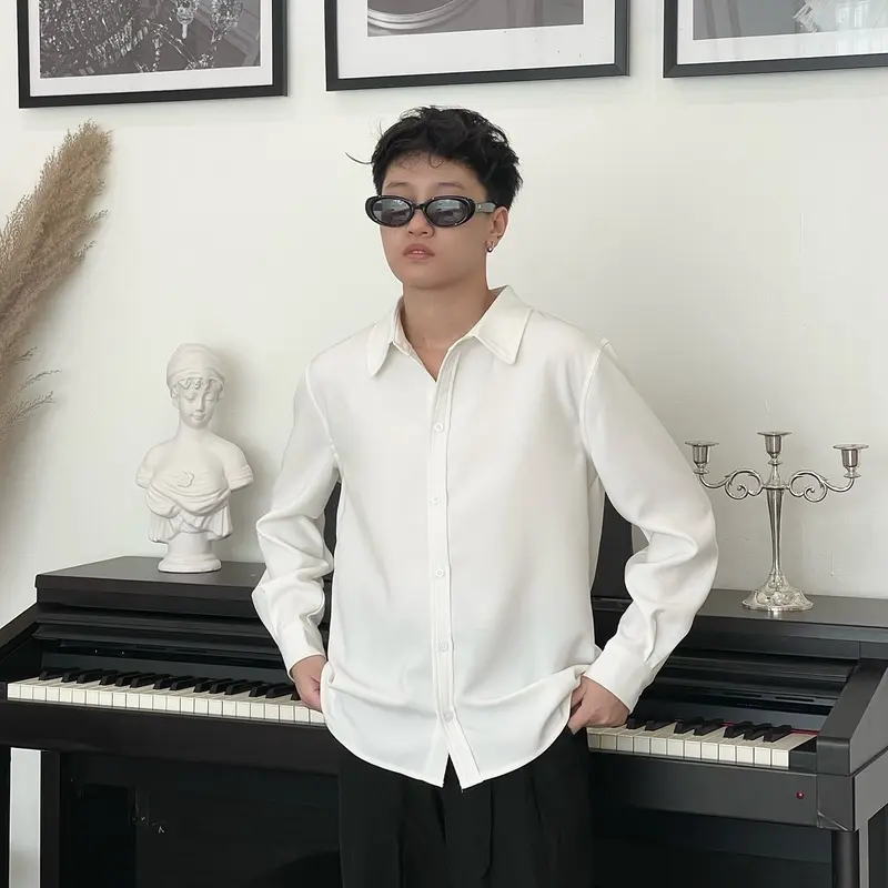 Áo sơ mi trắng vani thiết kế size nhỏ dáng suông 0