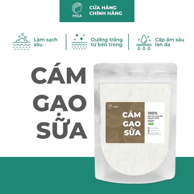 Bột cám gạo sữa [ 500Gr ] nguyên chất giúp trắng da, dưỡng ẩm, mờ thâm sạm - MISA mat  nanhauthaicuu