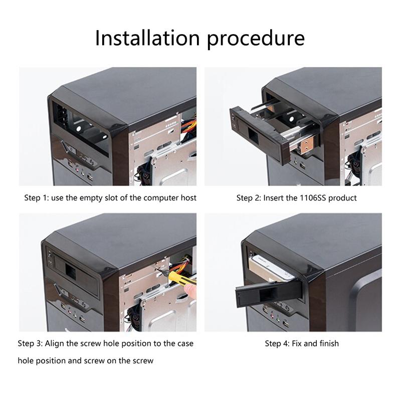 1106SS Trayless Hot Swap Mobile Rack ROM 3.5inch Internal Hard Drive SSD Adapter Hard Drive SSD Conversion Frame 5