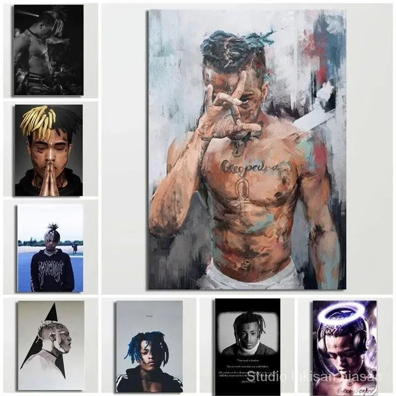 Bức tranh Vải in, Ngôi sao âm nhạc Hip Hop XXXTentacion, Jahseh Dwayne và Rap ca sĩ Onfroy, cho trang trí nội thất và áp phích nghệ thuật treo tường Đồng Decor Tường
