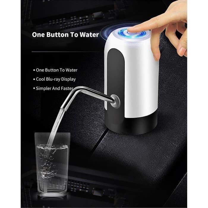 POMPA GALON ELEKTRIK SIMPLY ALMUNIUM DISPENSER OUTDOR USB CHARGER AIR MINUM Biru Listrik Merah Stainless Water 1