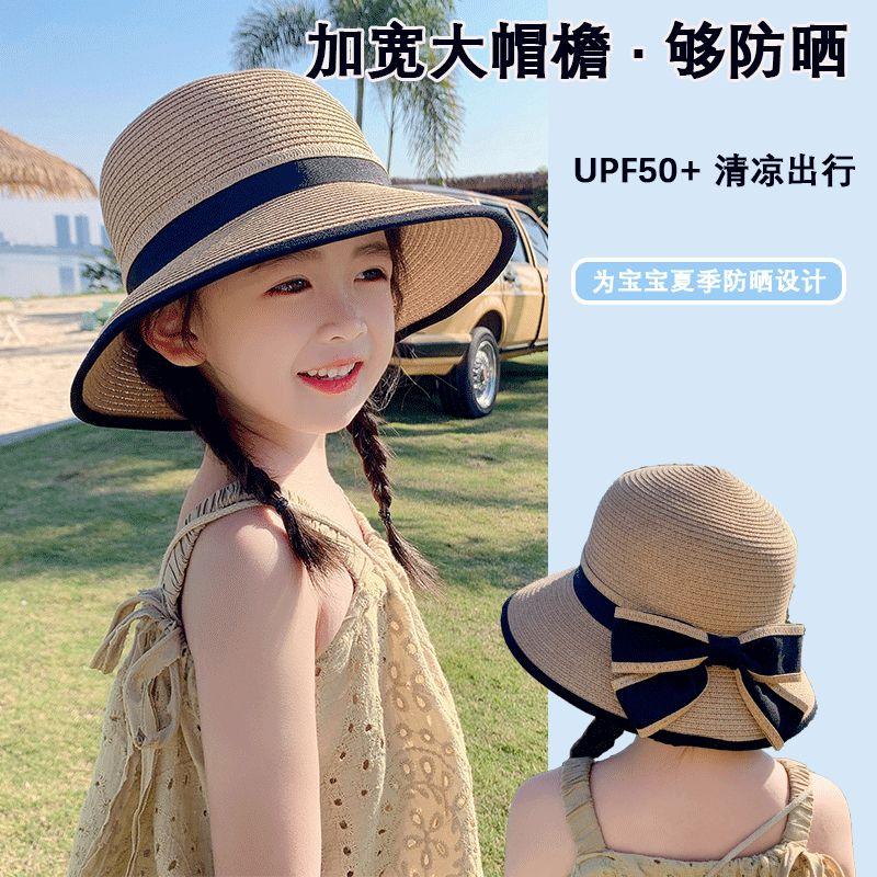 Mũ Chống Nắng Cho Trẻ Em, Vành Lớn, Thích Hợp Cho Mùa Hè, Cho Bé Gái, Chống Nắng, Mũ Đi Biển, Mũ Bucket Cho Bé Gái, Làm Bằng Rơm, Lý Tưởng Cho Các Hoạt Động Bờ Biển 2