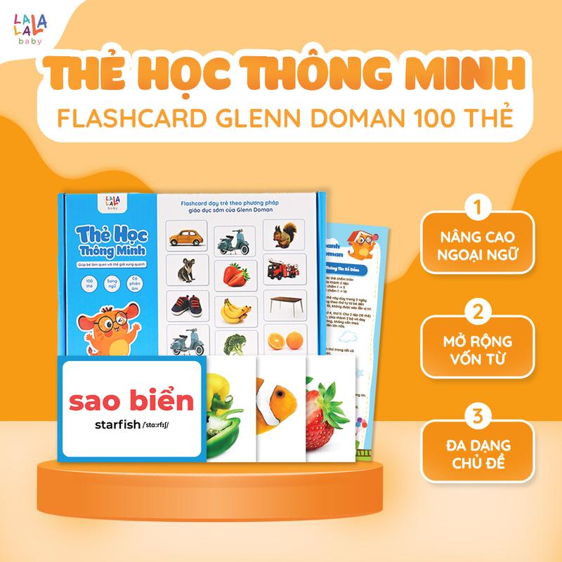  Bộ thẻ học thông minh cho bé Flashcard Glenn Doman đồ chơi giáo dục sớm Lalala baby song ngữ Anh Việt 