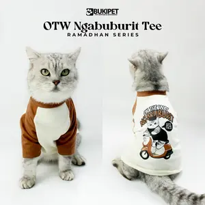 Baju Kucing Anjing Lucu Cowok Cewek Murah - Bukipet OTW Ngabuburit Tee Ramadhan Series