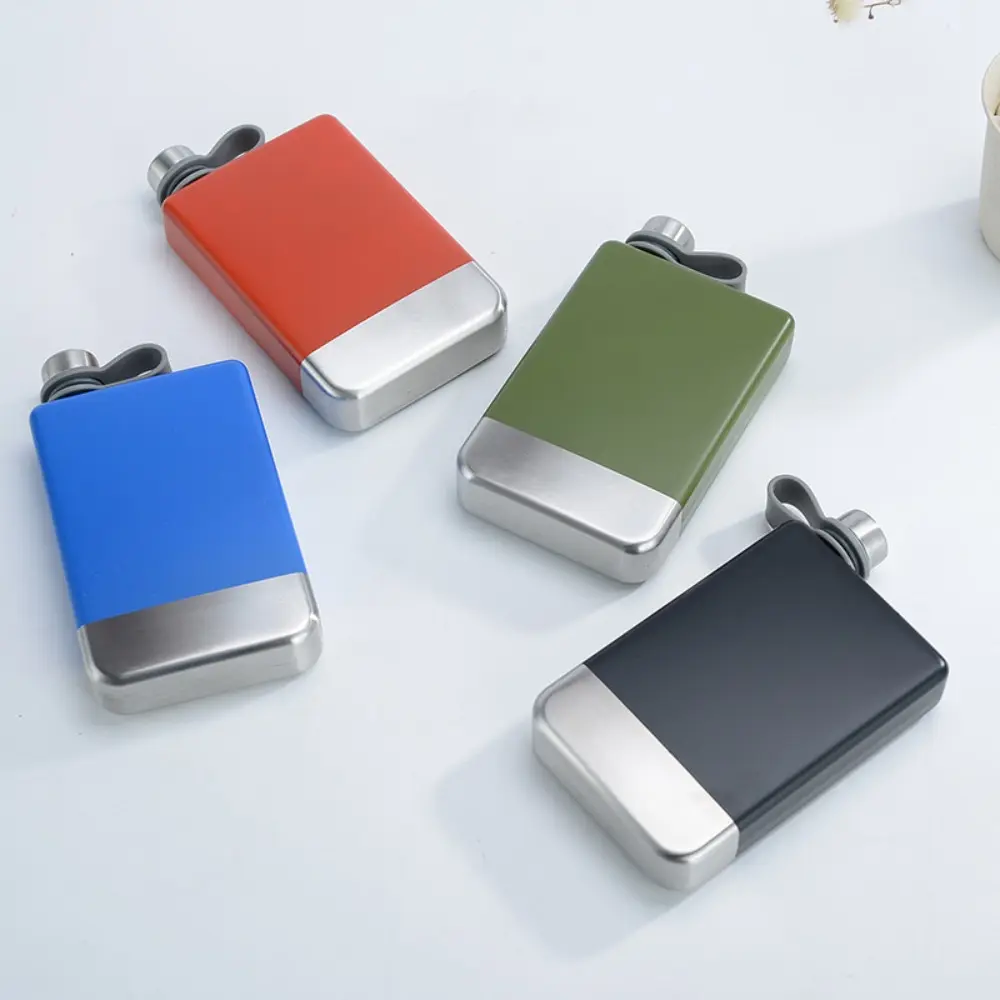 Pocket Wine Bottle 9oz Hip Flask Unbreakable Durable Liquor Flask Stainless Steel Pocket Wine Bottle Whiskey