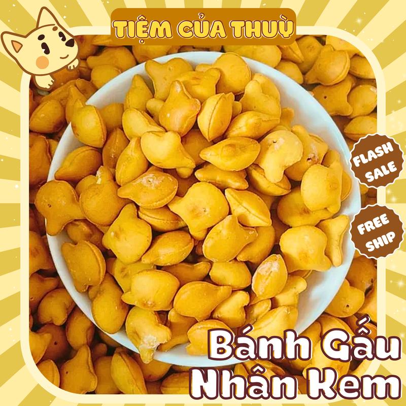  500G Bánh Gấu Nhân Kem Thiên Hồng Bánh Gấu Thiên Hồng Chính Hãng Tiệm ăn vặt Thuỳ Bùi 