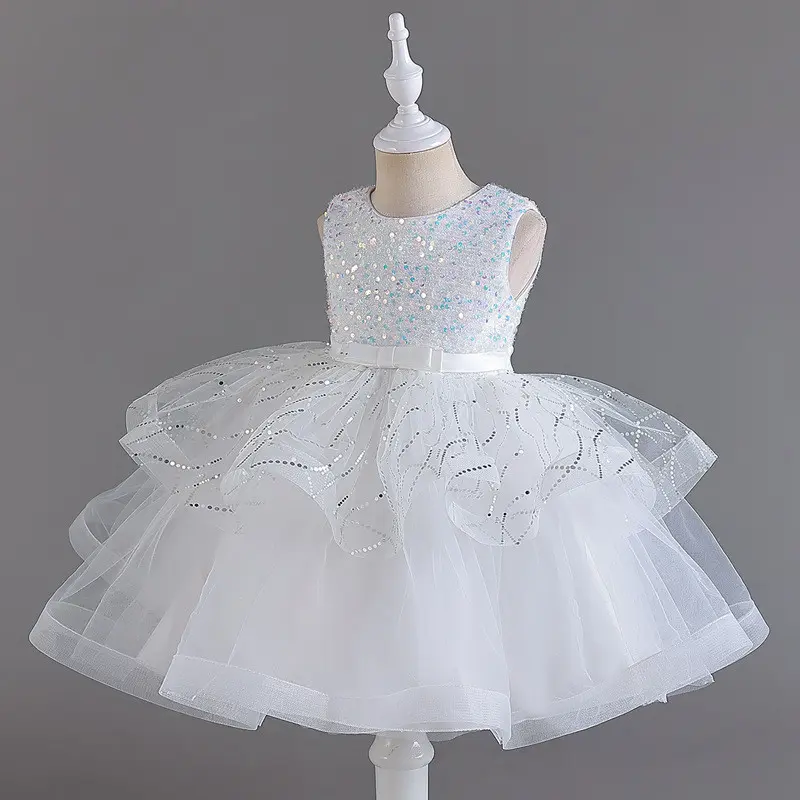 Váy Trẻ Em, Không Tay, Phồng Gạc, Váy Bánh Ngọt, Dành Cho Bé Gái, Thích Hợp Biểu Diễn Piano Và Catwalk, Váy Công Chúa 2