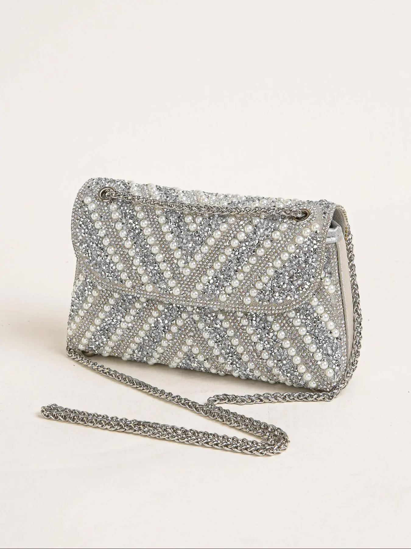 Women's Elegant Bling Glitter Evening Bag, Exquisite Rhinestone Decorated Shoulder Bag with Chain Strap, Trendy Bag for Party, Wedding, Prom, Dinner/banquet