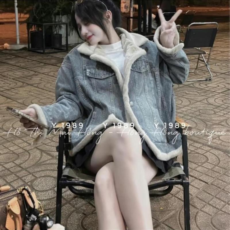 Áo khoác jean lót lông dày phong cách Hàn Quốc Mã 8831 cho nữ - Top