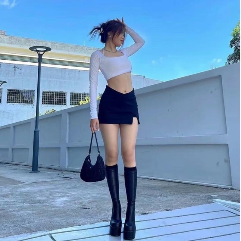 Chân Váy Ôm Body Xẻ Đùi Chất Umi Co Giãn Tốt Có Lót Quần Trong (Không Khoá) chanvay nu Nữ Women 6