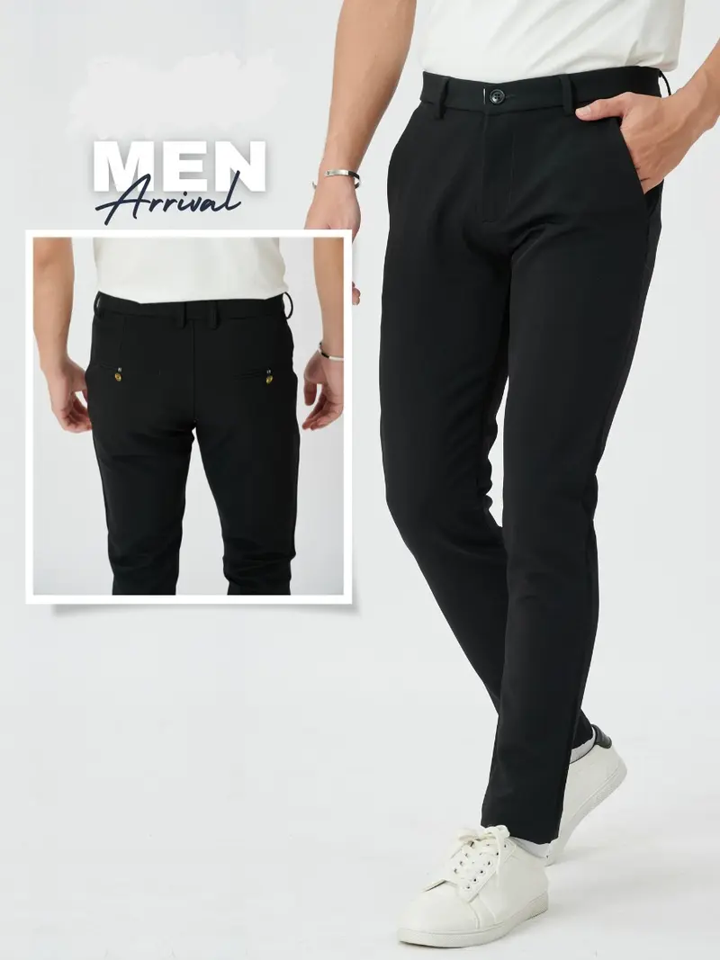 quần tây nam co giản bốn chiều vải hai da