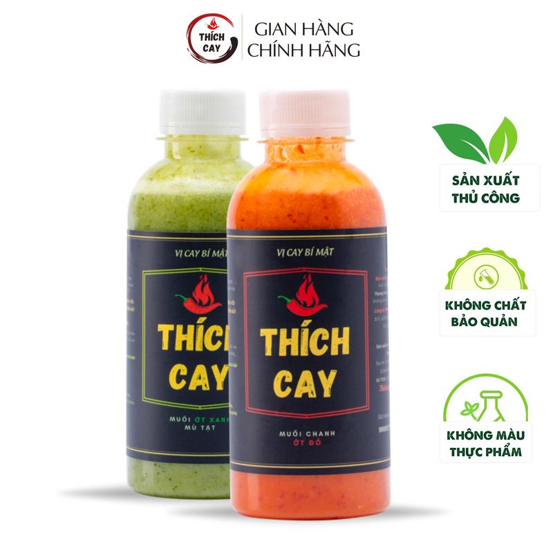 Combo 2 loại Muối ớt xanh mù tạt & Muối chanh ớt đỏ, chấm hải sản, thịt nướng Gia Vị Nước Sốt