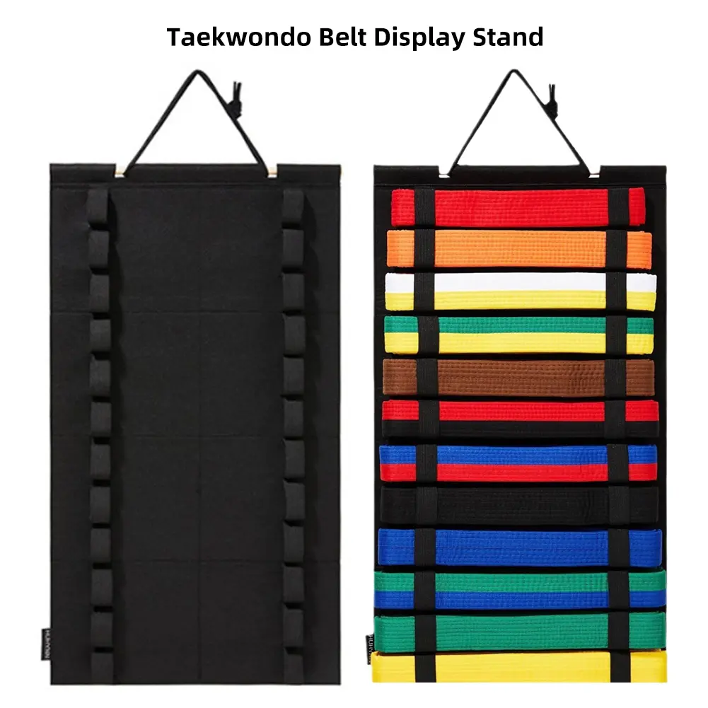 Wall Mounted Taekwondo Belt Display Rack 12 Belts Karate Belt Display Rack Hang Karate Belt Display Martial Arts Belts Organizer #471413