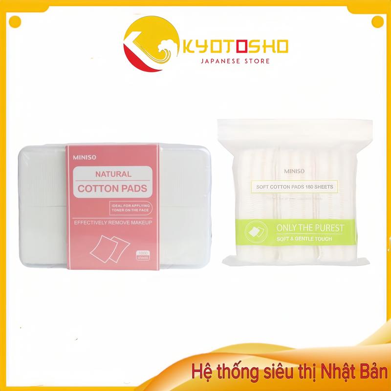 Bông tẩy trang Miniso 180 miếng và hộp 1000 miếng Nhật Bản Trang Điểm