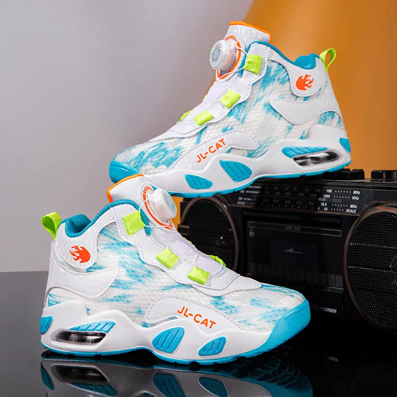 New Four Seasons Men's Mid to High Top Sports Shoes for Children, Versatile, Anti Slip and Wear Resistant, Girls' Sports Basketball Shoes