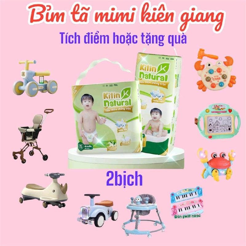 TẶNG QUÀ 2 Bịch tã bỉm Kitin natural trà xanh mềm mỏng đủ size cho bé Voi Kem Gối Ngủ