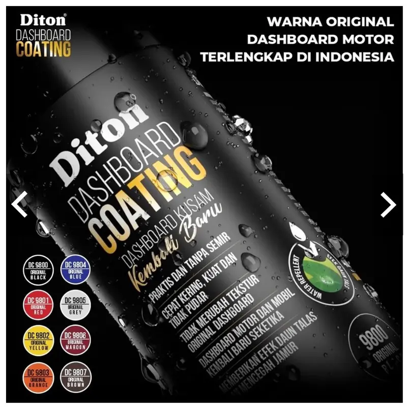 DITON Premium Dashboard Coating Cat Pilox Motor dan Mobil (Original Black Red Yellow Orange Blue Grey Maroon Brown (400cc) 1