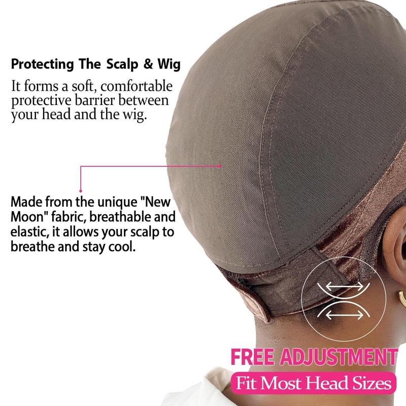 Wig Cap with Grip Band for Keeping Wigs in Place, 1 Count Adjustable Style Dome Mesh Cap with Showing Off Ears, Non Slip Cap Let Hair Wig Be Glueless, Mother's Day Gift 4