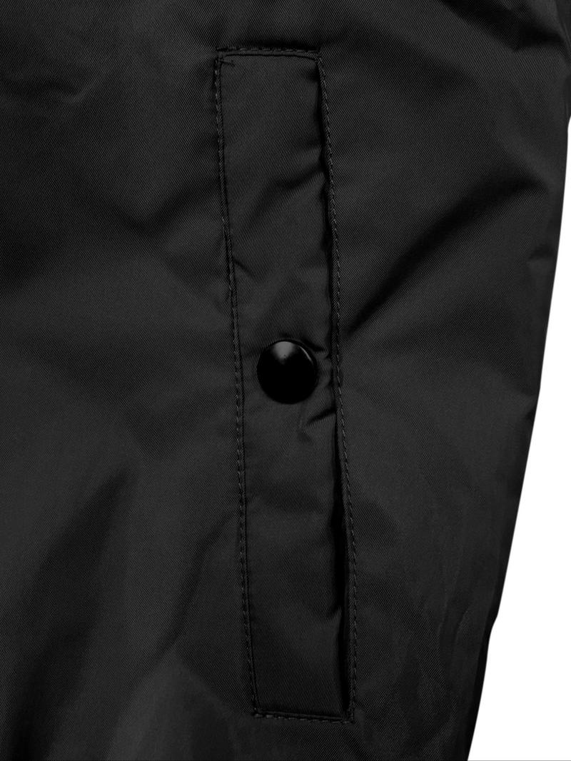 Product Introduction of Men's Regular Fit Solid Pocket Zipper Bomber Jacket, Casual Long Sleeve Baseball Collar Outerwear for Fall & Winter, Men's Clothes for Daily Wear 7