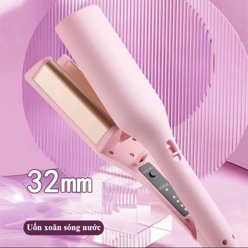 Loại 1 Máy Uốn Tóc Xoăn Sóng Nước Màu Ngẫu Nhiên Hippie 32mm Chất Liệu Gốm Sứ Ceramic Cao Cấp Women Làm Đẹp mayuon dập maydapxu