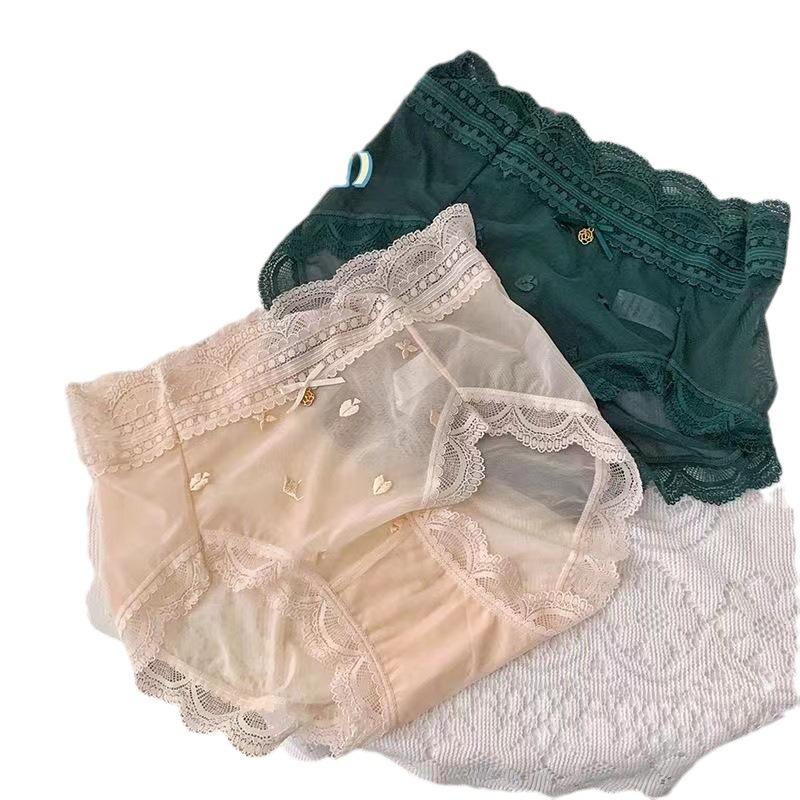 Quần Lót Ren, Cao Cấp, Dành Cho Nữ, Thiết Kế Thắt Nơ Gợi Cảm, Cạp Cao Vừa, Ngoại Cỡ, Liền Mạch, Thoáng Khí, Quần Sịp Nữ 4