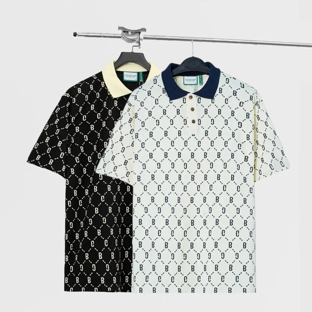 Áo Polo The Bad God Monogram Chất Cotton Thoáng Mát - Áo Polo Nam Nữ In Full Cao Cấp Menswear Shirt Có Cổ Ngắn Tay