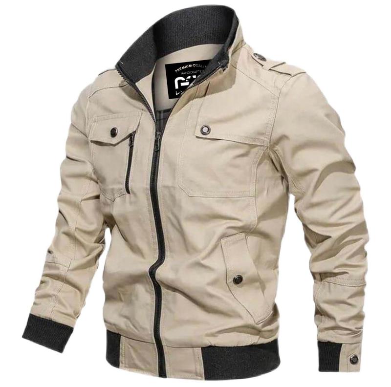 Jaket Bomber Kanvas Military Klasik By Rsp Jaket Bomber Klasik Pria Casual Tebal Semi Parka 1