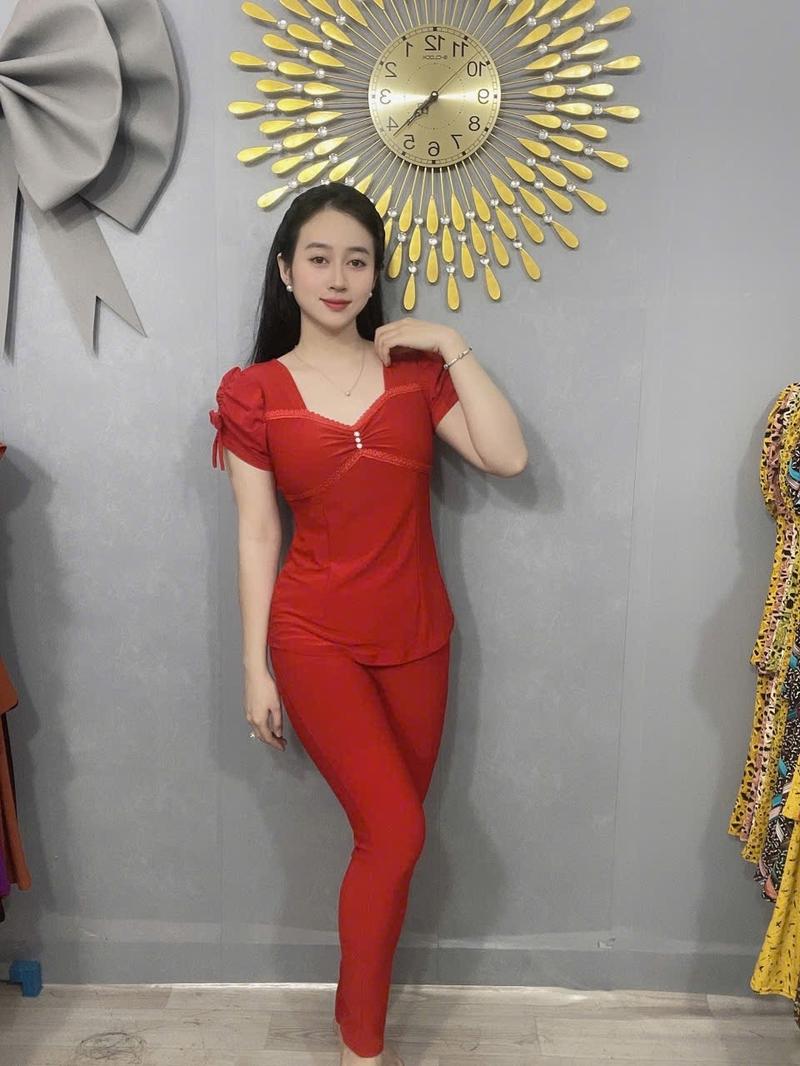 Product Introduction of - Đồ bộ thiết kế thun ladong màu , cổ tim phối ren !!! 10