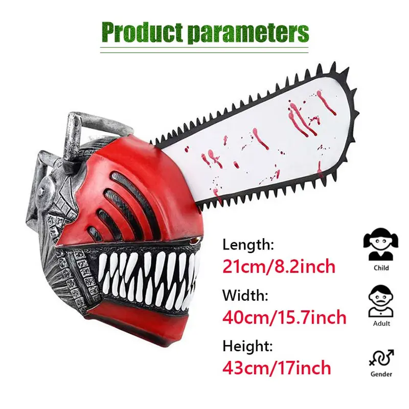 Chainsaw Man Denji Mask Cosplay Latex Masker Helm Masquerade Pesta Halloween Kostum Props 1