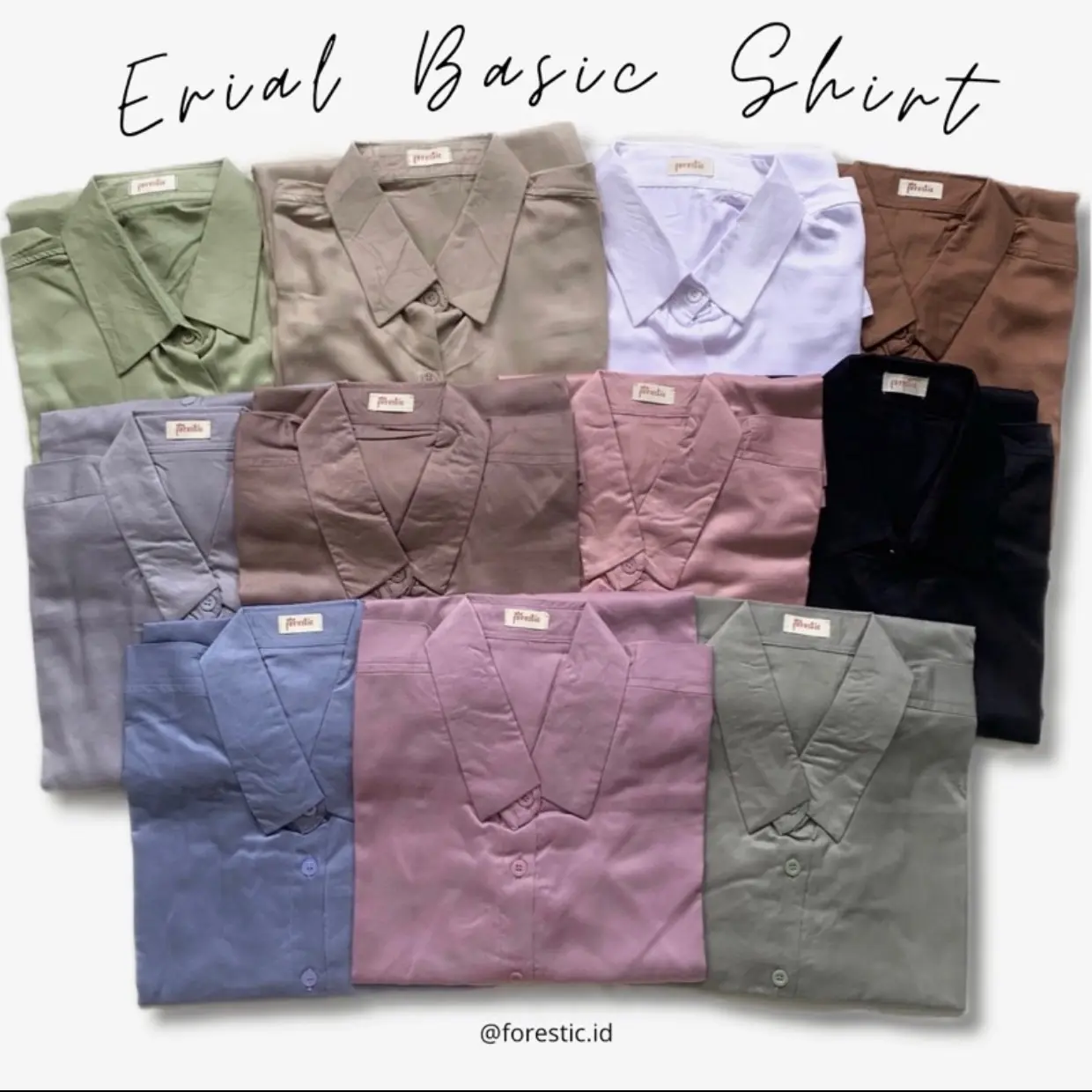 Erial Basic Shirt | kemeja basic rayon twill tebal halus Baju Oversize Wanita Panjang viral