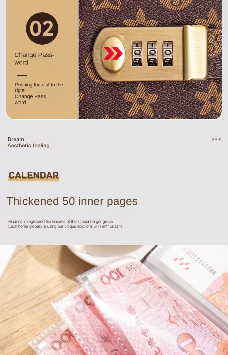 Product Introduction of Minimally designed savings book, lockable notebook, password book for saving money, password privacy book, lockable savings book, family savings book 5