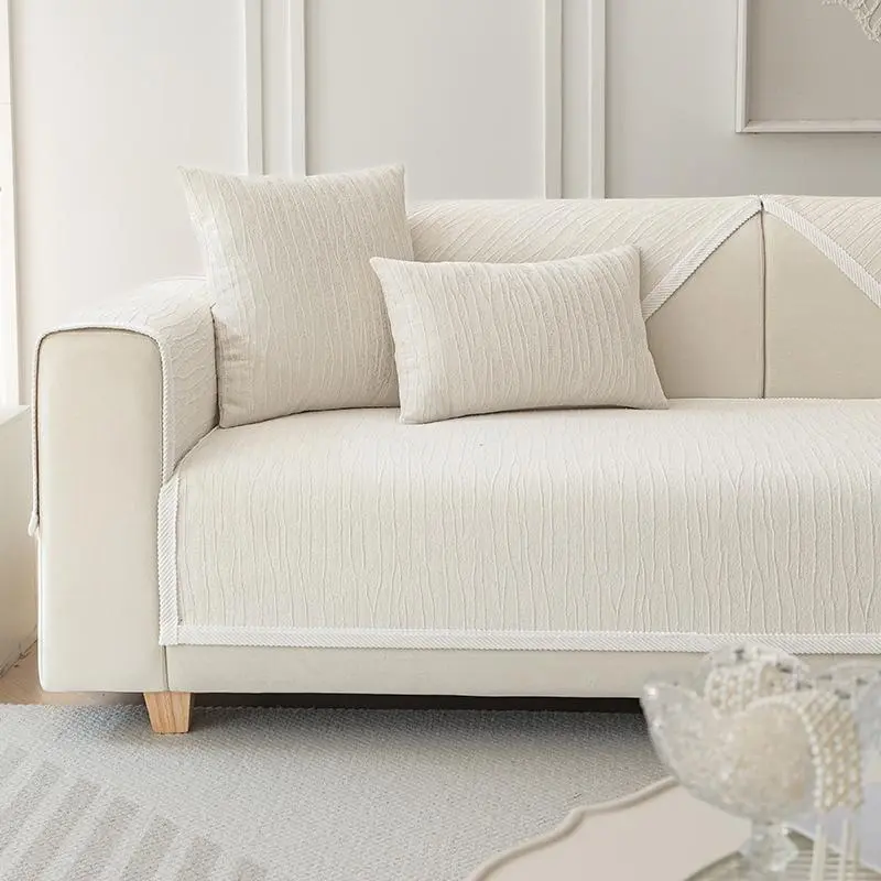 Solid Color Sofa Cushion Cover, 1 Count Modern Non-slip Sofa Seat Cover, Dustproof Sofa Protector for Home Living Room Office Decoration 3