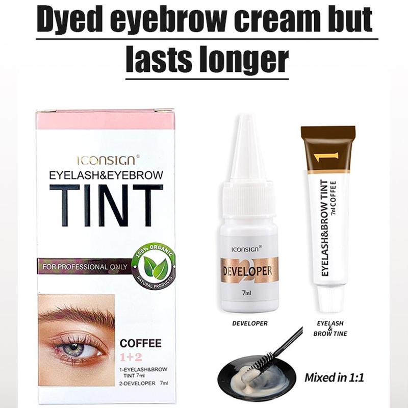 Easy Coloring Eyebrow Tinted Cream Kit, 1 Set Long-lasting Eyebrow Cream with Eyebrow Brush, Universal Eyebrow Tinting Kit, Eye Brow Dye Eyebrow Makeup Kit 3
