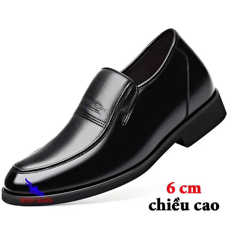 Men's Leather Shoes, Mid-Calf Height Increasing Shoes for Office Work, Hidden Height Increasing Shoes for Work, Formal Shoes for Going Out, Genuine Cowhide Leather Round Toe Men's Shoes for Young, Middle-Aged, and Elderly, Classic Business Shoes, Black