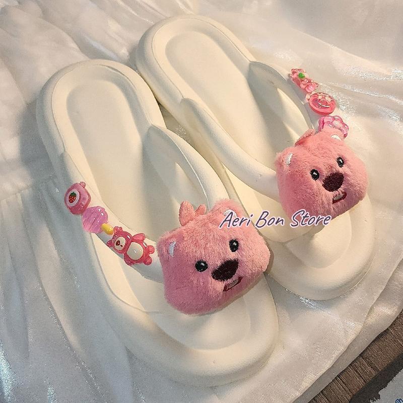 Dép Kẹp Xỏ Ngón Đế Bằng Hình Loopy Ếch Panda Thỏ Lợn Gà Dễ Thương Đi Biển Mùa Hè