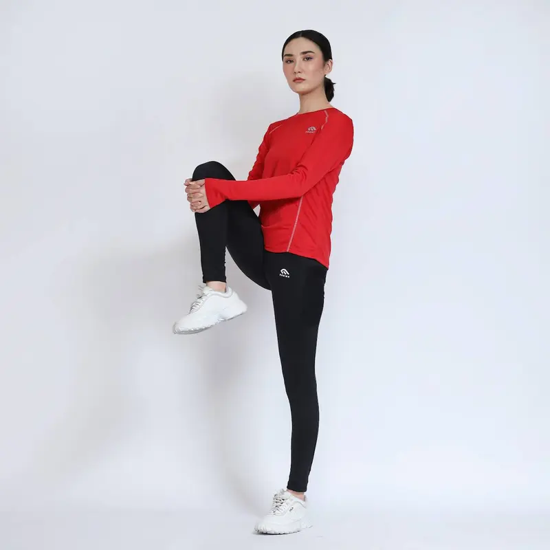 MANIAK Baju Sport Olahraga Wanita Lengan Panjang Atasan Kaos Running Lari Gym Senam Zumba Sepeda Bulutangkis (BMW 04 L/S) 4