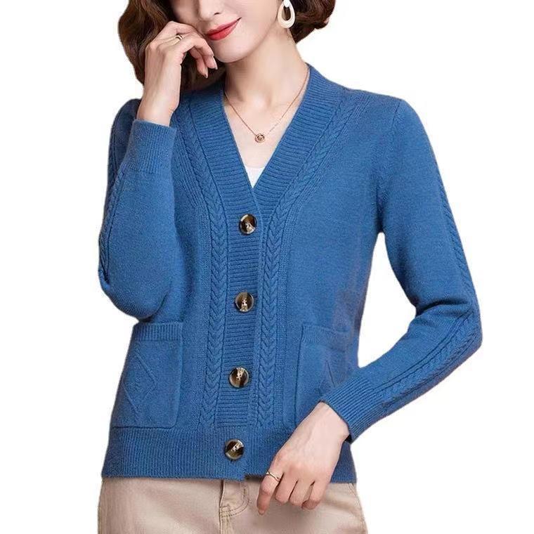 Product Introduction of Quần Áo Cho Mẹ TRUNG NIÊN Áo Len Ngoài Áo Cardigan, Dài Ngắn, Phong Cách Phương Tây, Thời Trang Mùa Xuân Và Mùa Thu, Có Thể Mặc Ngoài Trời, Dệt Kim, Áo Khoác Nhỏ Hàng Mới Về 2