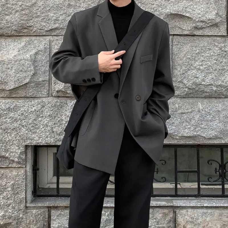 Áo Khoác Blazer Có Đệm Vai, Dành Cho Nam Giới, Phong Cách Cổ Điển Mỹ, Cỡ Lớn, Thích Hợp Cho Mùa Thu Và Mùa Đông, Cao Cấp Và Phong Cách, Bộ Đồ Nhỏ Thường Ngày 0