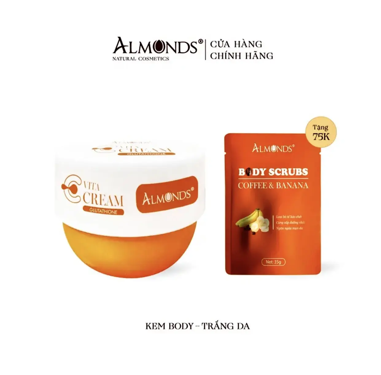 Kem dưỡng trắng da body vita C Almonds