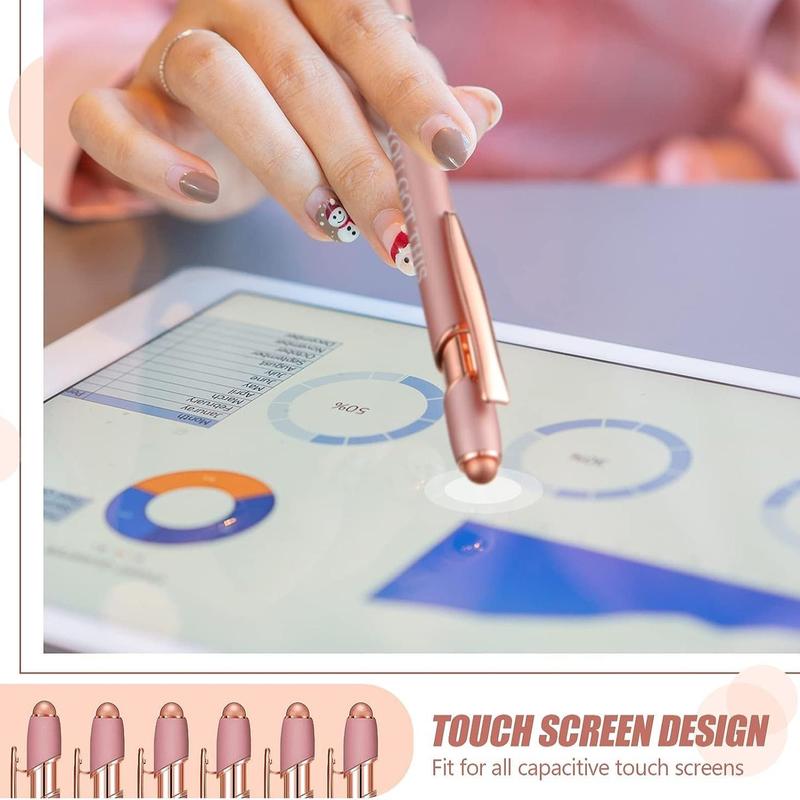 Metal Ballpoint Pen, 12pcs Portable Multifunctional Multi-purpose Ballpoint Pens, Easter Gifts, Durable Writing Pens for Office & School & Home 6