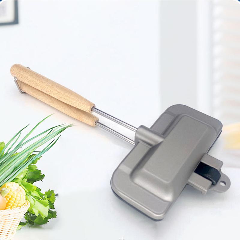 Chảo Sandwich Hai Mặt, 1 Cái, Chống Dính, Di Động, Có Thể Gập Lại, Nướng, Chảo Rán Cho Bánh Mì, Bánh Mì Nướng, Máy Ăn Sáng, Máy Làm Bánh Kếp 2