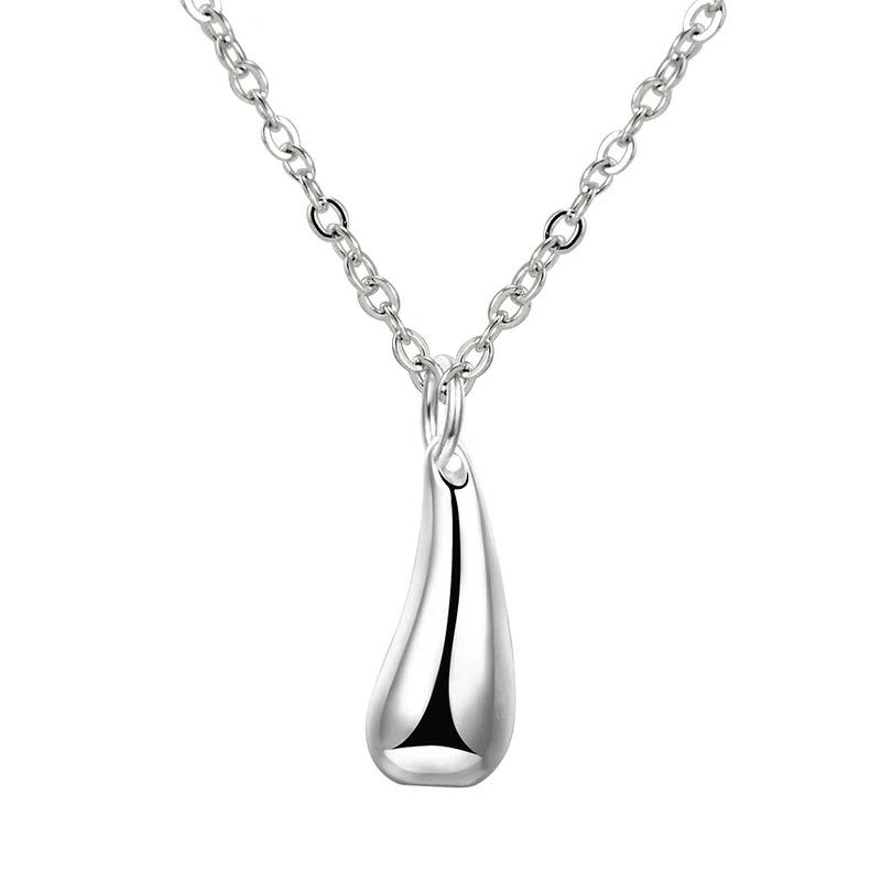 Vòng cổ với mặt dây chuyền giọt nước Màu bạc Sterling 925 dành cho phụ nữ, đồ trang sức thời trang cho tiệc cưới, quà đính hôn 0