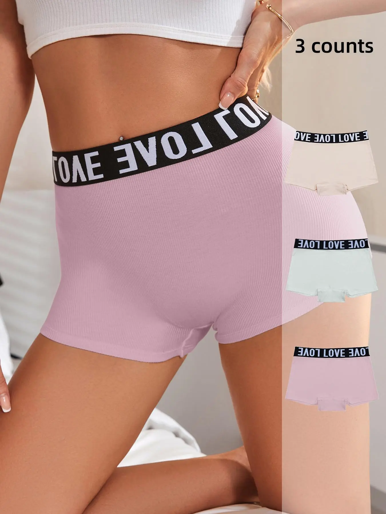 Women's Solid Color Boyshorts, Breathable Comfortable Panty for Daily Wear, Women's Underwear for All Seasons