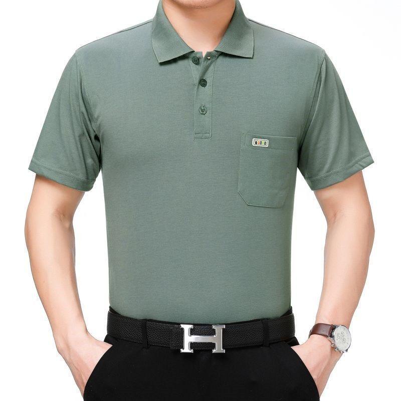 Product Introduction of Áo Thun Nam ngắn Tay Mùa Hè, Trang Phục Cho Bố, Có Túi Thật, Ve Áo, Dáng Rộng Vừa Vặn, Áo Polo Nam Trung Người Già Và Cao Tuổi, Tay Lửng Có Sẵn, Được 4485 Người Vinh Danh 12