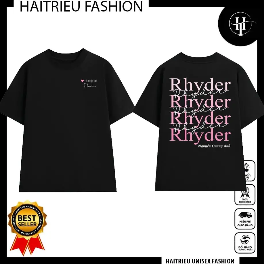 Áo thun Rhyder in chữ ký unisex nam nữ cực chất