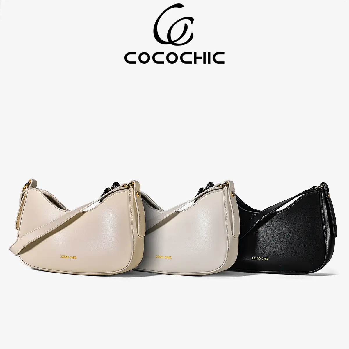 COCO CHIC กระเป๋าผู้หญิง หนัง PU กระเป๋าสะพายข้าง 3สี ทรงสวย เข้ากับทุกลุค